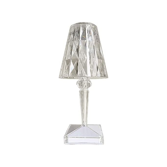 Vigor Lampada da Tavolo LED Gilda 2 W 140 lm Ricaricabile USB 3 Livelli Luce 5 ore Autonomia colore Cristallo
