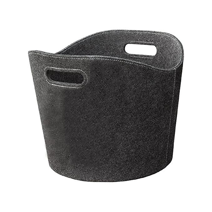 Vigor 9919075 Cesta Portalegna in Feltro Tonda con Maniglie Diametro 38 cm Altezza 31 cm Carico Max 33 Kg colore Antracite
