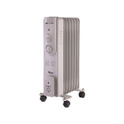 Vigor 9795220 Radiatore ad Olio 7 Elementi 1500 W con Termostato e Ruote colore Nero