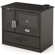 Blinky 9811337 Fiorella Cucina a Legna con Forno Porta Vetro 9 kW 3 stelle Area Riscaldabile 30-100 m² colore Antracite
