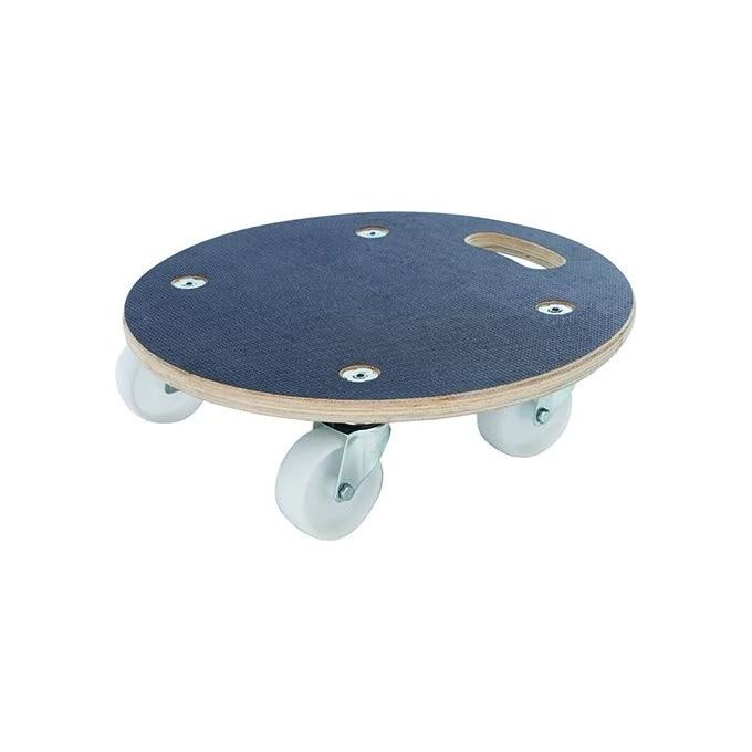 Vigor 59705-20 Carrellino Portatutto Tondo Legno Pianale Antiscivolo Portata 250 Kg Diametro 38 cm