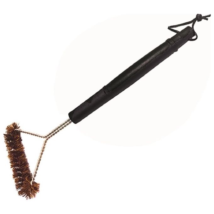 Sandrigarden 7893720 Spazzola per Barbecue Triangolare 38 cm Setole Fibra di Palma Manico Acciaio e Resina Temperatura Max 232 °C