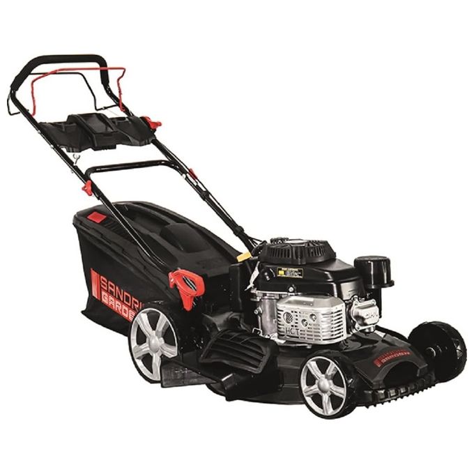 Sandrigarden 7134010 SG-K18053 Tagliaerba semovente con motore Kawasaki 179 cc 3.4 kW trazione posteriore mulching larghezza taglio 53 cm altezza regolabile 25-75 mm cesto 62 litri colore Verde