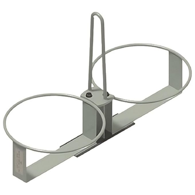 Vigor Portasecchie per muratore in acciaio zincato 2 posti diametro interno 305 mm diametro esterno 325 mm spessore base 10 mm colore Acciaio