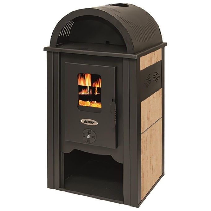 BLINKY 9815035 Ginevra Stufa in Acciaio con Fianchi in Ceramica 8.45 kW 4 stelle colore Avorio