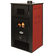 Blinky 9815047 Londra Stufa a Legna con Forno 12 kW 4 Stelle colore Rosso