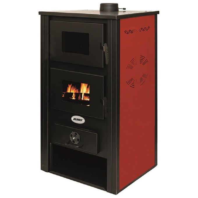 Blinky 9815047 Londra Stufa a Legna con Forno 12 kW 4 Stelle colore Rosso