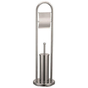 Vigor 4227135 ECOLine Portascopino WC con Portarotolo Piantana da Appoggio Acciaio Inox 80 cm colore Acciaio Inox