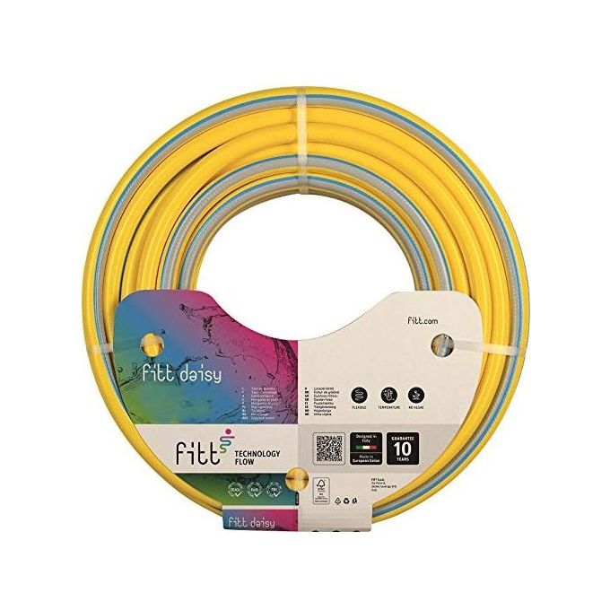 Fitt 76055L FITT Daisy Tubo per irrigazione 50 m 15 mm (5-8'') con maglia rinforzata e strato interno antialga colore Giallo
