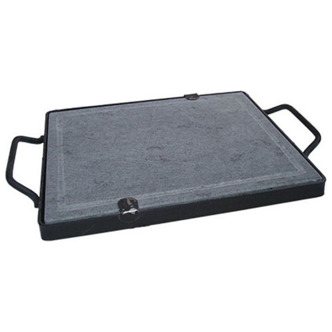 MACHIERALDO 8012947018125 Pietra Lavica con Impugnature 30x50 cm Spessore 2 cm Acciaio per Cucina Alimentare colore Nero