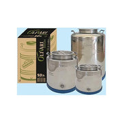 OLIVARI Contenitore in Acciaio Inox Blindo da 30 Litri in Acciaio Inox 304 per Alimenti con Maniglie Saldate Base in Gomma Tappo Ermetico e Predisposizione per Rubinetto 1-2'' colore Acciaio