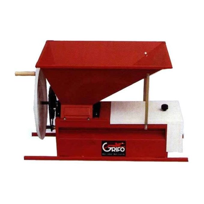 Grifo DMA.18 Diraspatrice Manuale per Uva con Tramoggia 90x50 cm Rulli in Nylon 22 cm Griglia Acciaio Inox Produzione 1000 Kg-h colore Nero