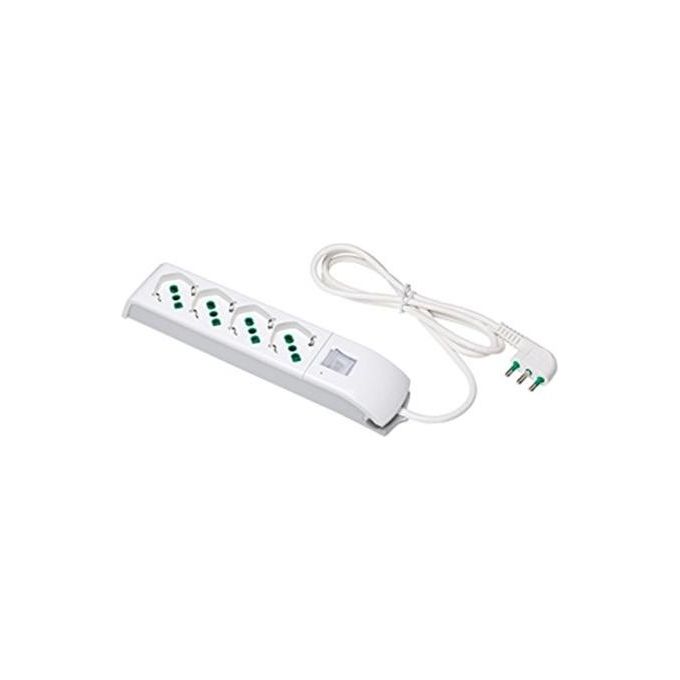 Fanton 31633 Prolunga Multipresa 4 Prese 2P+T 16A 250V 3500 W con Interruttore 1.5 m colore Bianco