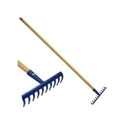 Ferpro 580-119V Prestige Rastrello Denti Curvi con Manico in Legno 133 cm Denti 7.8 cm colore Blu