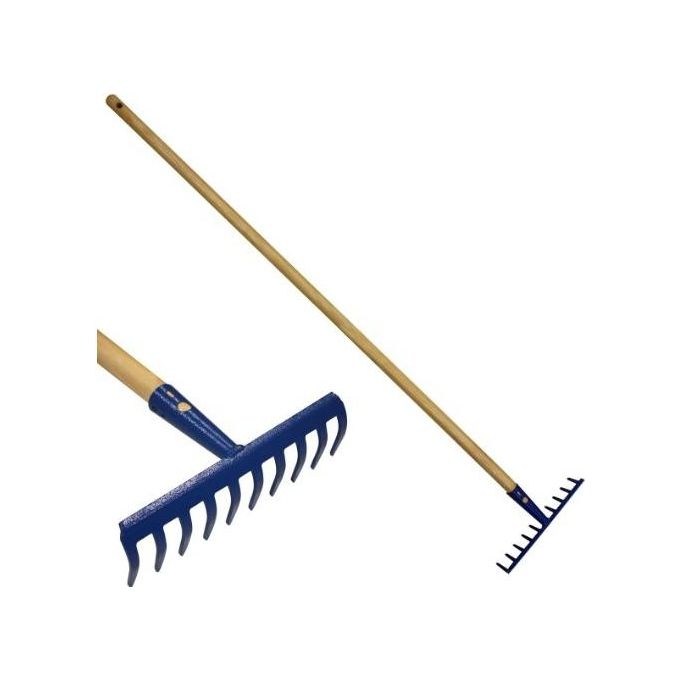 Ferpro 580-119V Prestige Rastrello Denti Curvi con Manico in Legno 133 cm Denti 7.8 cm colore Blu