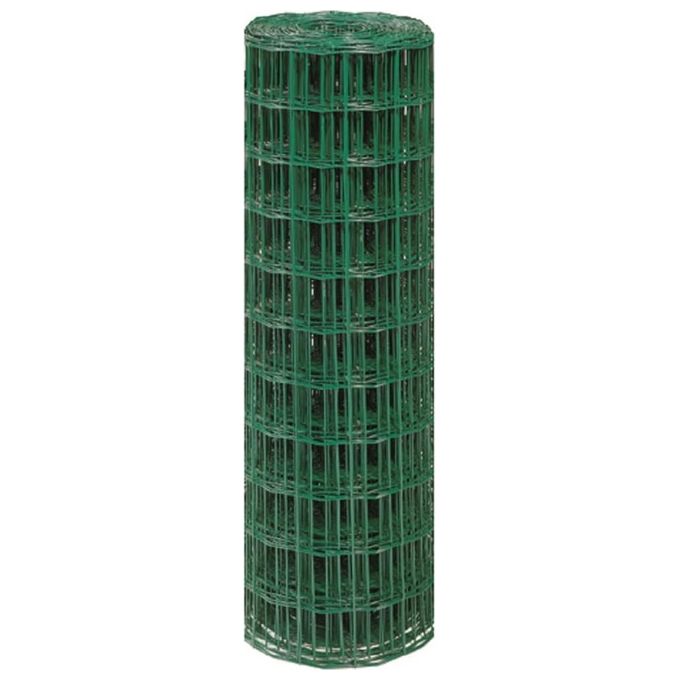Frigerio 57506 Rete Voliplast Rete elettrosaldata plastificata in filo zincato rivestito in PVC maglia 25x25 mm filo 2,30 mm altezza 100 cm lunghezza 25 m colore Verde