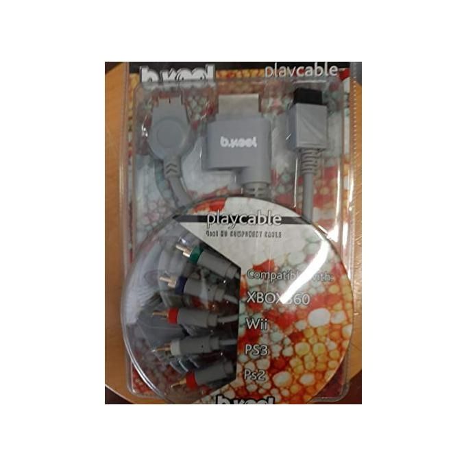 Bkool BK012 Playcable 4in1 Cavo Adattatore Universale Xbox 360 Wii PS3 PS2 RCA colore Grigio