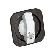 OMR 165627 Serratura per Mobili con Maniglia Base Quadra Ante Battenti Rotazione 90° 2 Chiavi 85x85 mm colore Nero