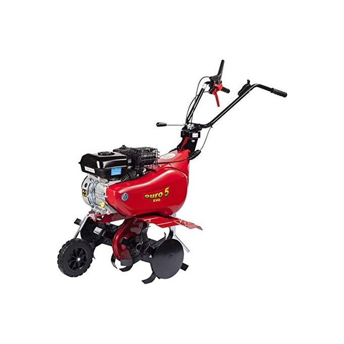 Eurosystems 946450000 Motozappa Euro 5 EVO con Motore Briggs and Stratton 208 cc Fresa 75 cm Retromarcia Manico Regolabile colore Rosso