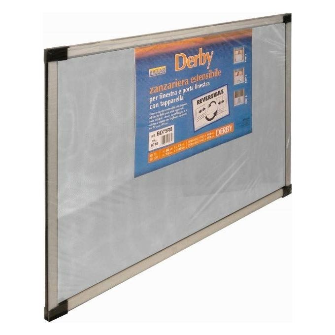 Medal M107150 Derby Zanzariera Estensibile FV Profilo Alluminio 70-132x50 cm colore Argento
