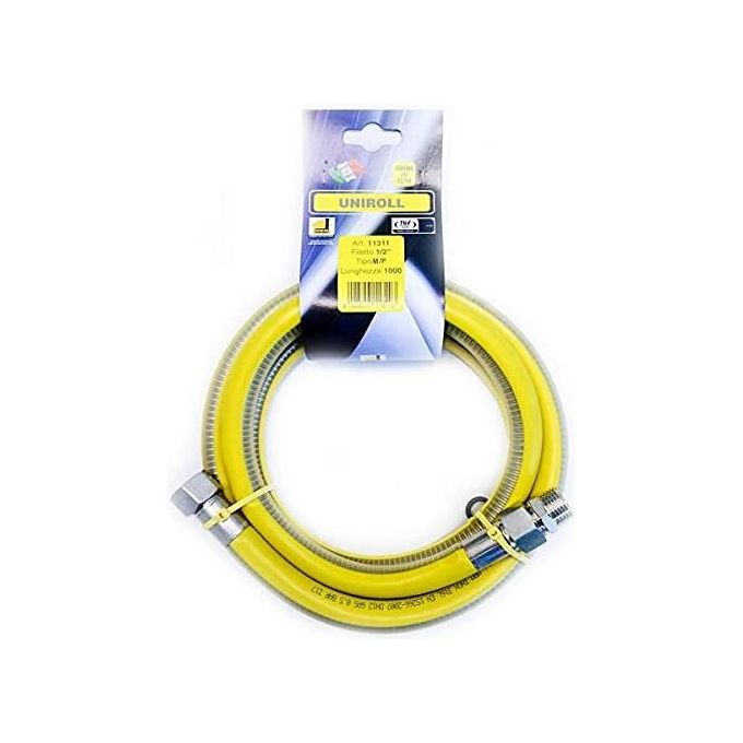 MBM Tubo flessibile gas Uniroll CSST acciaio inox 316L 1-2'' MF 100 cm conforme UNI EN 15266 colore Giallo