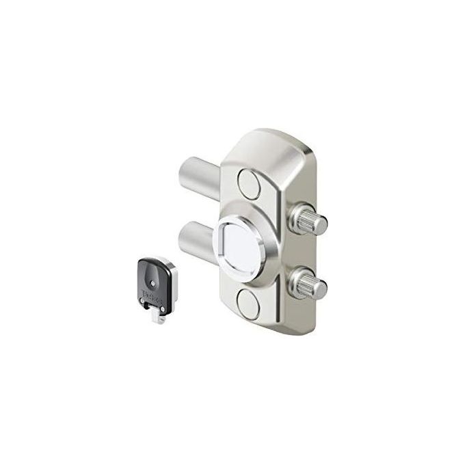 Disec MG710I Blocco Magnetico per Serranda Acciaio Inox con 4 Buloni di Sicurezza e 2 Chiavi Magnetiche colore Acciaio