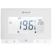 Bravo 93003110 Glam Cronotermostato Digitale da Parete Display LCD 3,78'' Programmazione Settimanale 5-35°C colore Bianco