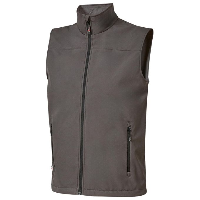 U-power WIN231GI Dublino Gilet da Lavoro Softshell Mechanical Stretch 100% Poliestere Traspirante Antivento Idrorepellente colore Grigio Iron