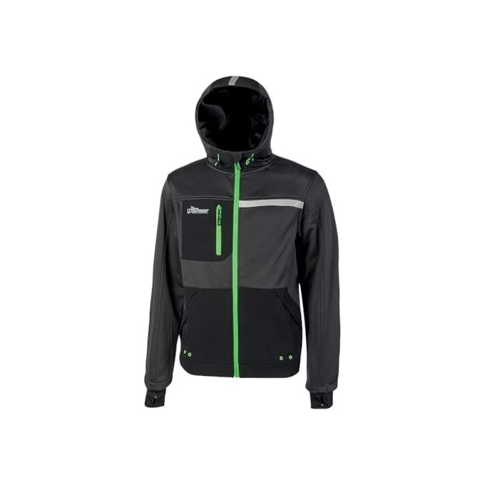 U-power FU275RL Galaxy Felpa da Lavoro Uomo Full-Zip Cappuccio 100% Poliestere 290 g-m² colore Asphalt Grey Green