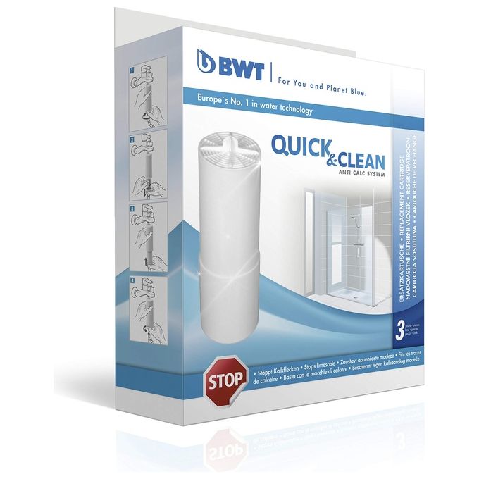 BWT 9022001129154 Quick and Clean Filtro d'acqua manuale 3 cartucce inclusi colore Bianco