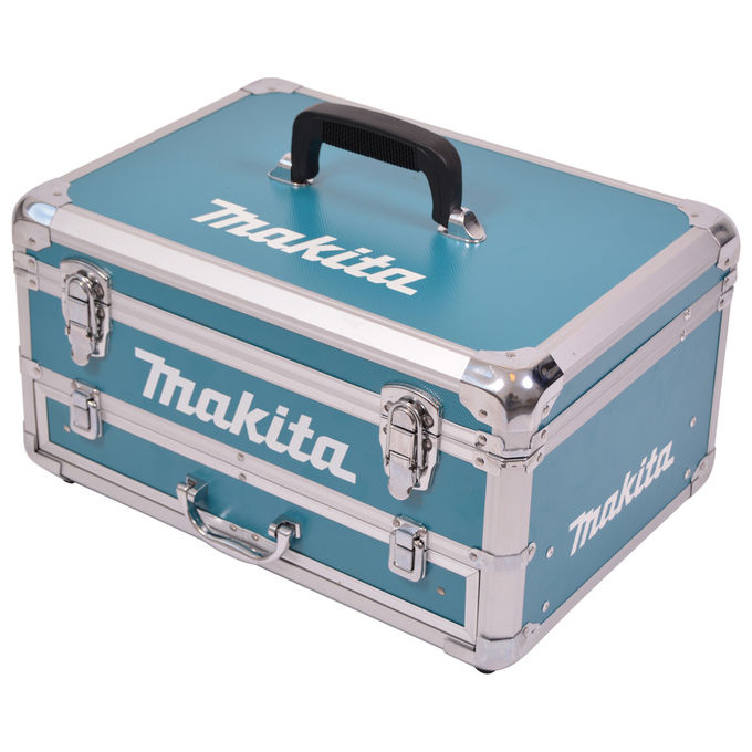 Makita 823324-5 Cassetta per Attrezzi in Alluminio con Manici e Chiusura Blu Argento