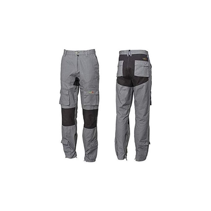 Issaline 8738 Stretch-On Pantalone da Lavoro Canvas 100% Cotone 7 Tasche Inserti Elasticizzati Certificato CE colore Verde