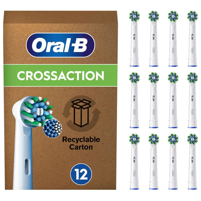 Oral-B 8006540859827 CrossAction Testine di Ricambio 12 pz Periodo Sostituzione 3 Mesi colore Bianco