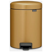 Brabantia 255120 NewIcon Pattumiera a Pedale 5 L Acciaio con Chiusura Ammortizzata e Base Antiscivolo colore Oro