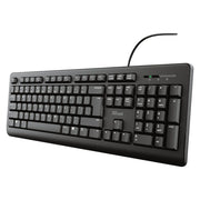 Trust 8713439239843 TK-150 Tastiera Cablata Silenziosa Layout UK 104 Tasti con Tastierino Numerico Resistente agli Schizzi Cavo 180 cm colore Nero