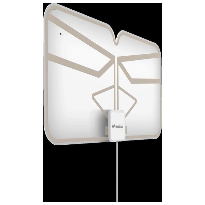 Meliconi 881018 FLEXI Antenna TV Interna Amplificata DVB-T2 HEVC DAB+ Filtro LTE 5G 30 km USB colore Trasparente