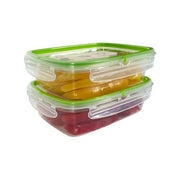 Snips 90007 Snipslock Set 2 Contenitori per Alimenti Rettangolari 0.6 Lt Ermetici BPA Free Made in Italy colore Trasparente