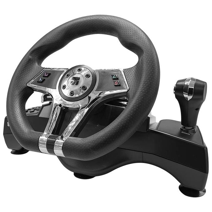 Xtreme Videogames 90428 Hurricane Volante con Pedaliera PS4 PS3 PC 270° Vibrazione Plug and Play colore Nero