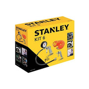 Stanley 9045717STN Kit Accessori Pneumatici per Compressore 6 pezzi Tubo Spiralato 5 m Pressione 10 bar