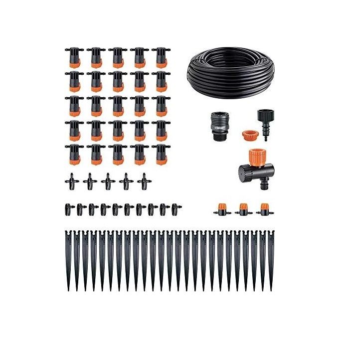 Claber CL0000907590000 Kit Drip 25 Vasi Plus Impianto Irrigazione a Goccia 25 Piante Tubo 25 m Gocciolatori Regolabili