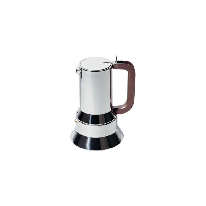 Alessi 9090-1 Caffettiera Espresso in Acciaio Inossidabile per 1 Tazza Adatta per Induzione con Beccuccio Antigoccia e Chiusura a Leva colore Acciaio