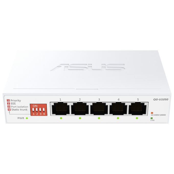 Asus 90IG09Z0-MO3B00 QG-U1050 Switch Non Gestito 5 Porte 2.5G Ethernet 100-1000-2500 Colore Bianco