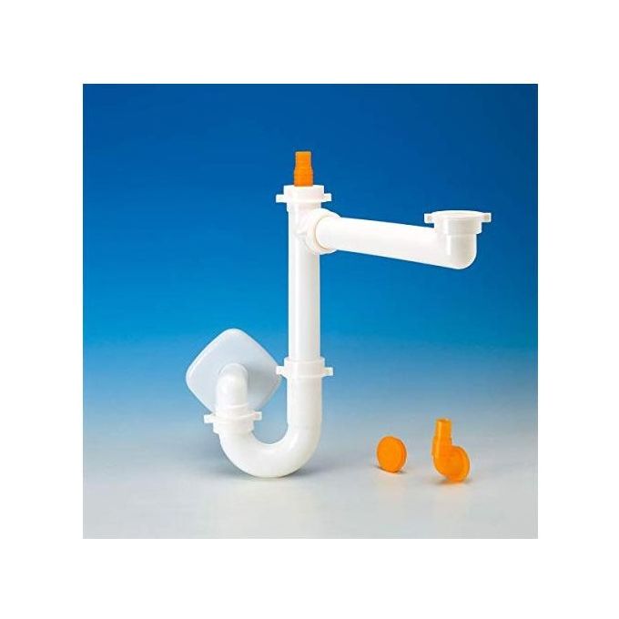 Lira 9127907 Spazio 1 Sifone Salvaspazio per Lavello Cucina 1 Vasca 1 Via Raccordo 40 mm Tubo Ottone colore Grigio Metallizzato