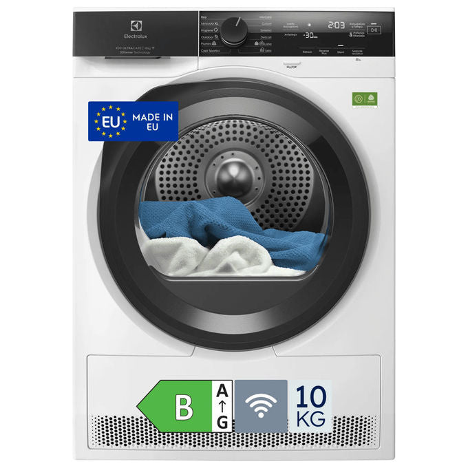 Electrolux 916 900 926 Serie 800 Asciugatrice Caricamento frontale 10 Kg Classe B Pompa di calore Wi-Fi (60x64x85 cm) colore Bianco