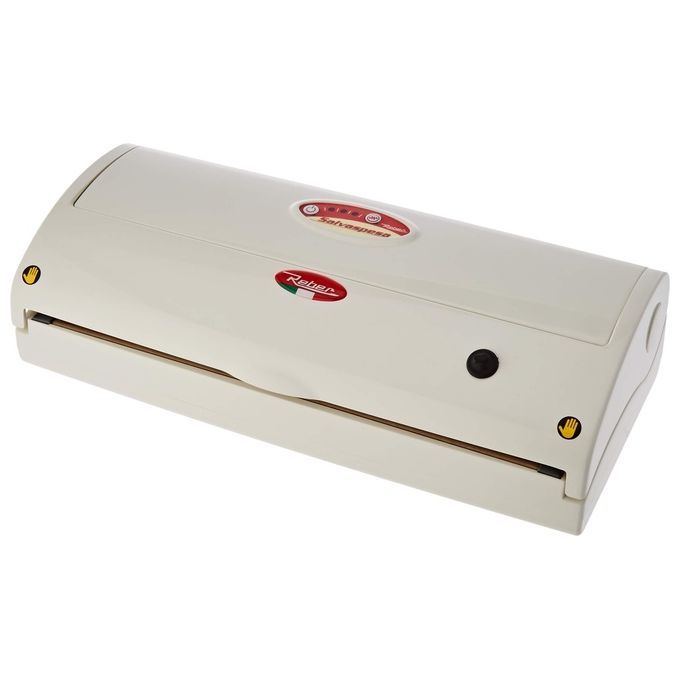 Reber 9340N Salvaspesa Macchina Sottovuoto Automatica Funzione Continuo 180W 18 lt-min Barra Saldante 32 cm colore Bianco