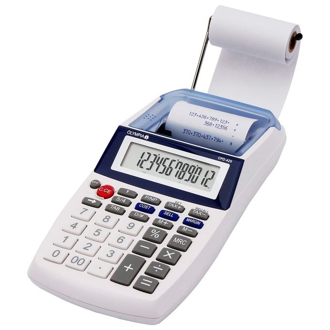 Olympia 942915039 CPD 425 Calcolatrice con stampa 12 cifre 96 lpm CA-Batteria colore Bianco