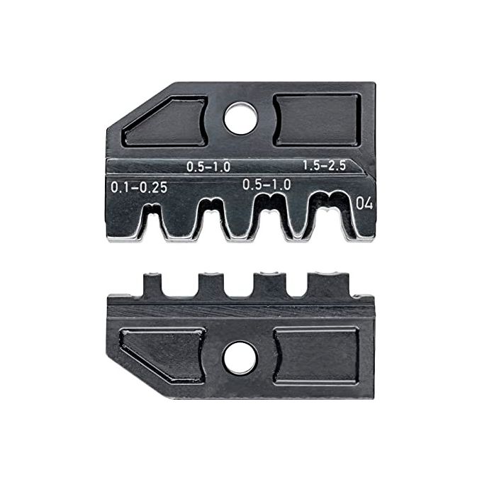 Knipex 97 49 04 Matrici da compressione per connettori piatti aperti non isolati 2,8 + 4,8 mm sezione 0,1 - 2,5 mm² 4 alloggiamenti colore Nero