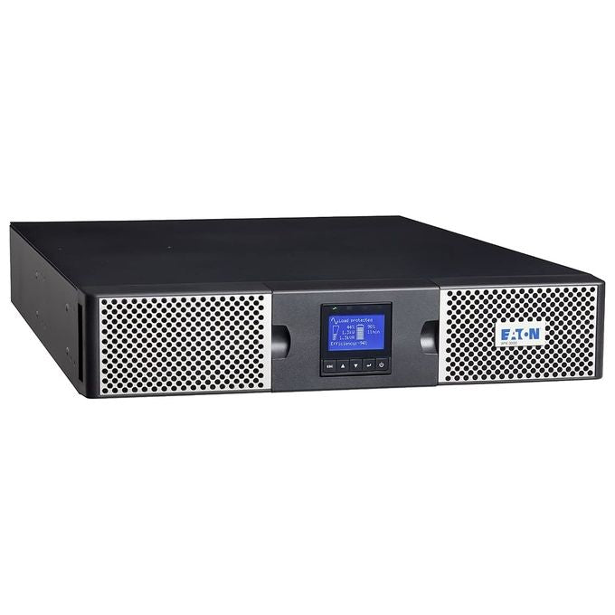Eaton 9PX 3000i RT2U Netpack UPS (installabile in rack - esterno) 200-208-220-230-240 V c.a. V 3000 Watt 3000 VA 1 fase Ethernet, RS-232, USB connettori di uscita 10 PFC (fattore di correzione alimentazione) 2U