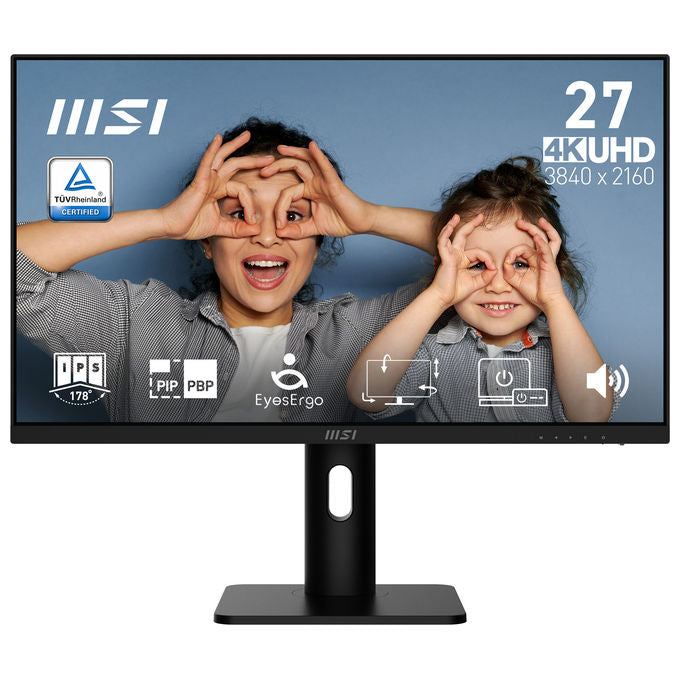 MSI PRO MP273UP E6 Monitor 27'' IPS 4K UHD 3840x2160 4ms Altoparlanti Regolazione Altezza colore Nero