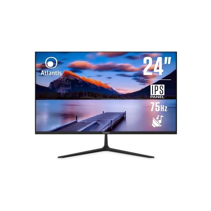 Atlantis A05-HE24I-VHDM Monitor PC 23.8'' IPS Full HD 1920x1080 75Hz FreeSync 5ms VGA HDMI DP Multimediale colore Nero